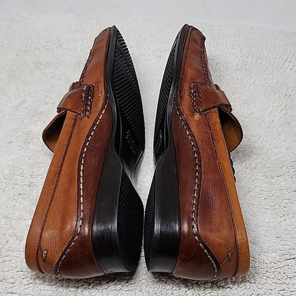 JOHNSTON MURPHY LEATHER LOAFER TASSEL ROPE HORSEBIT MEN 11.0 NICE STITCHING GUC main image 4